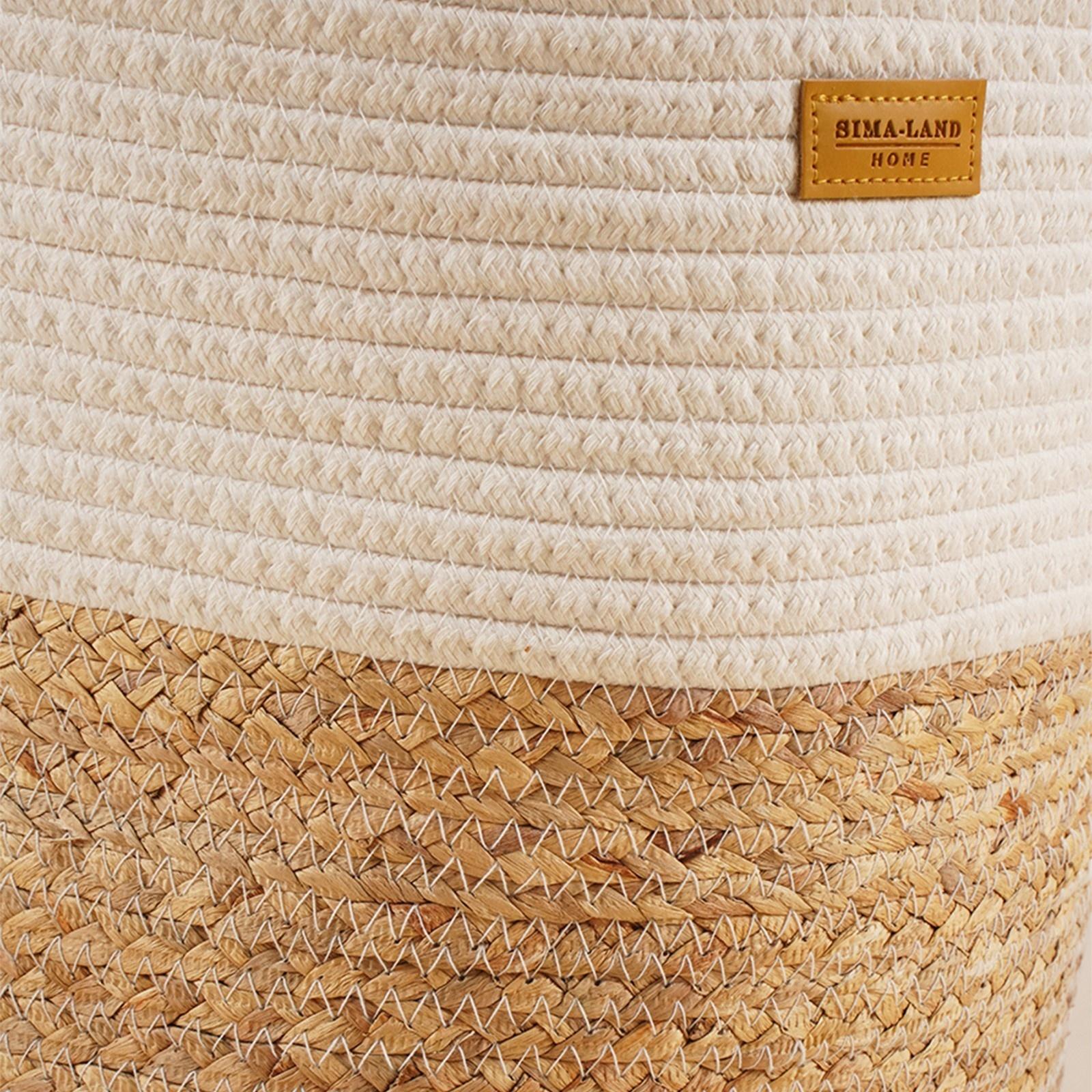 Корзина для белья плетеная круглая SL Home Orden, 35×40 см, хлопок, гиацинт