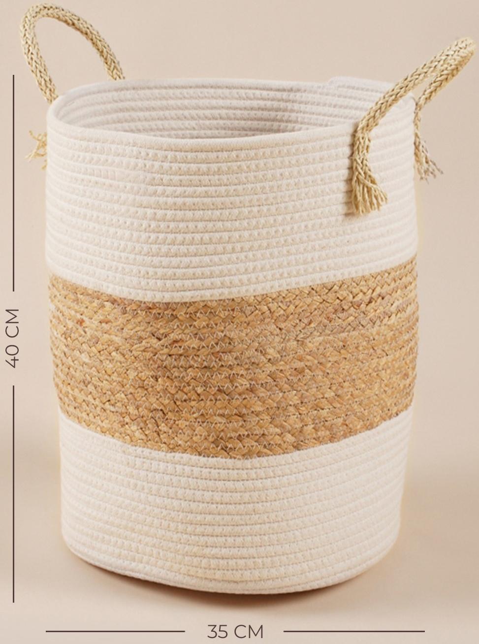 Корзина для белья плетеная круглая SL Home Orden, 35×40 см, хлопок, гиацинт