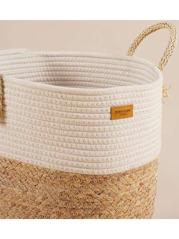 Корзина для белья плетеная круглая SL Home Orden, 35×40 см, хлопок, гиацинт