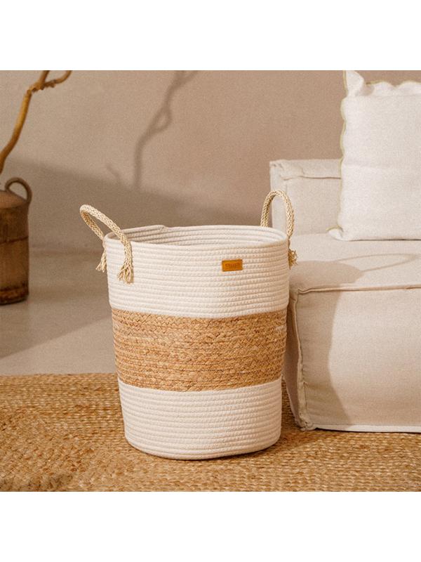 Корзина для белья плетеная круглая SL Home Orden, 35×40 см, хлопок, гиацинт