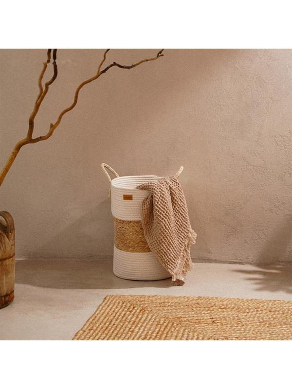 Корзина для белья плетеная круглая SL Home Orden, 35×40 см, хлопок, гиацинт