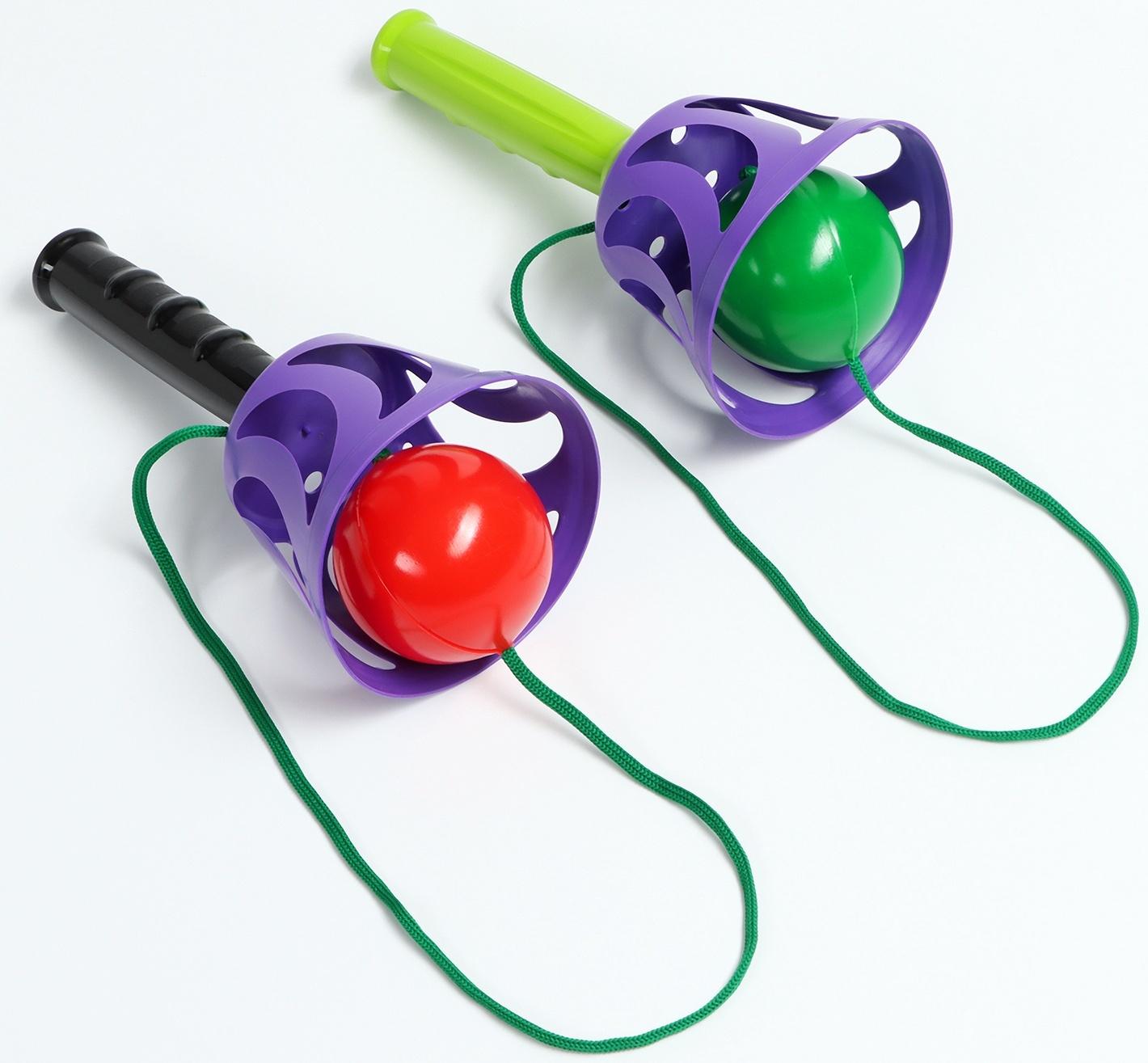 Игра «Поймай мяч», корзинка d=10.5 см, мячик d=7.5 см 2 шт. (набор)