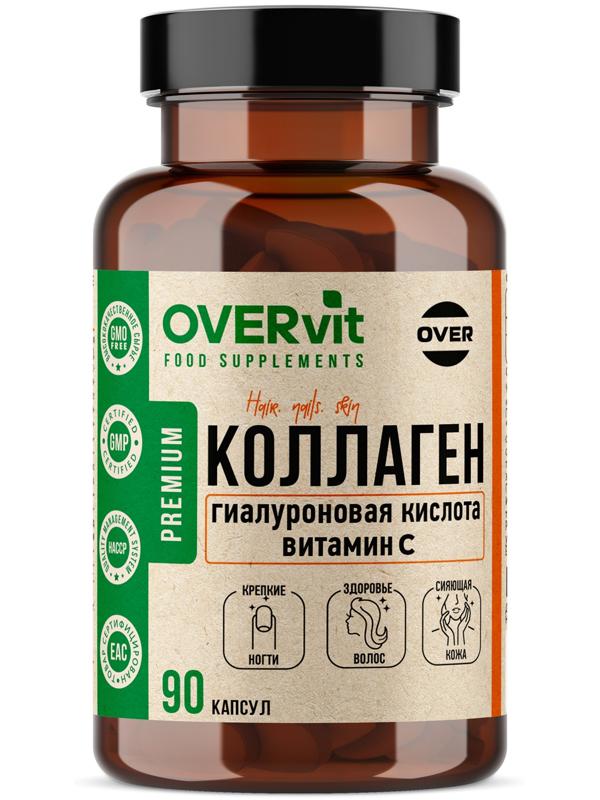 Коллаген+Витамин С+Гиалуроновая кислота OVERvit, 90 капсул