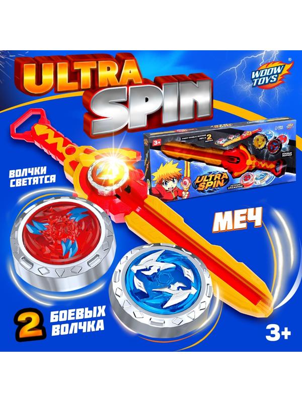 Набор волчков с мечом ULTRA SPIN «Яростное сражение», устройство запуска, цвет красный
