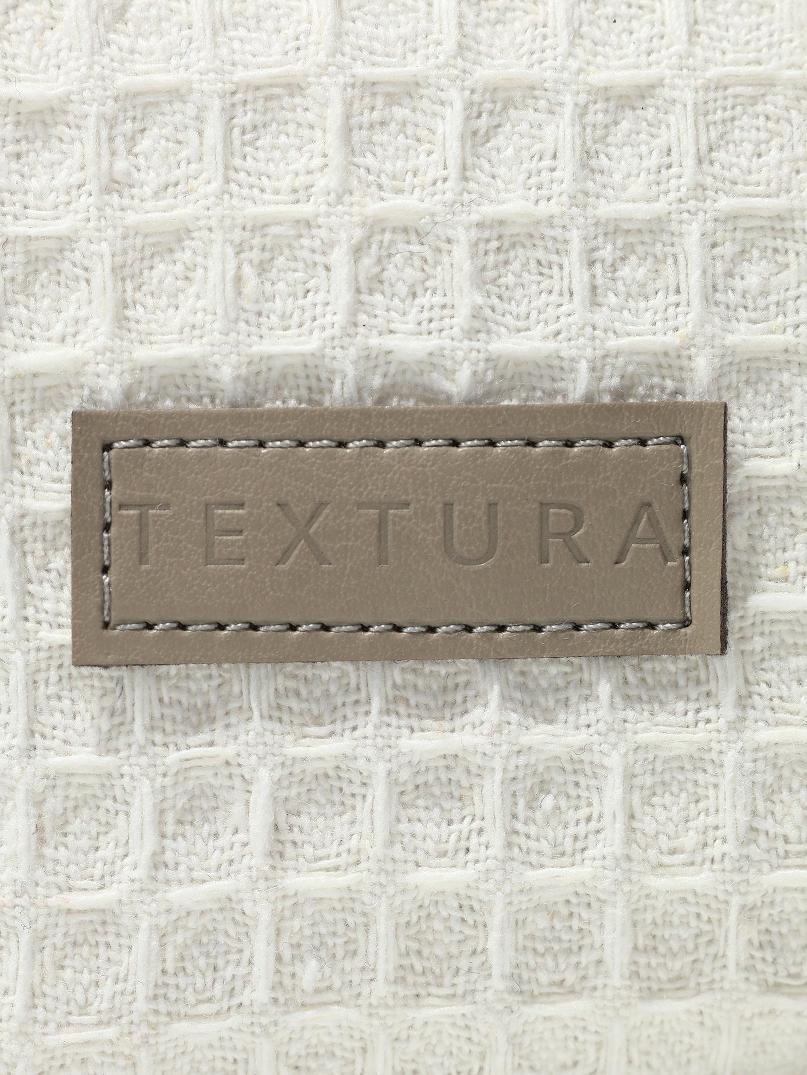 Косметичка женская на молнии TEXTURA, объёмная, большая, мягкая, вафельная текстура, белая