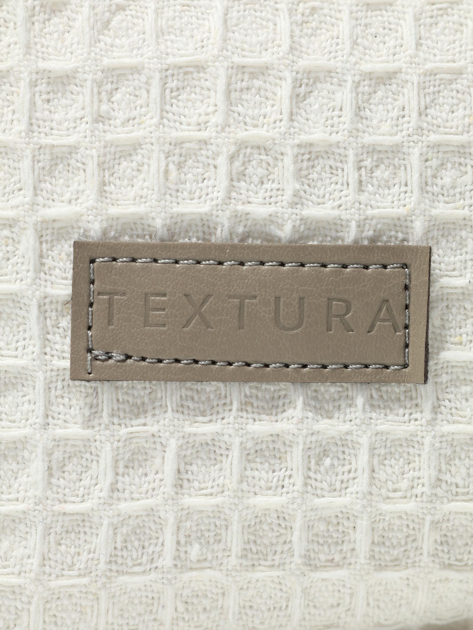 Косметичка женская на молнии TEXTURA, объёмная, средняя, мягкая, вафельная текстура, белая