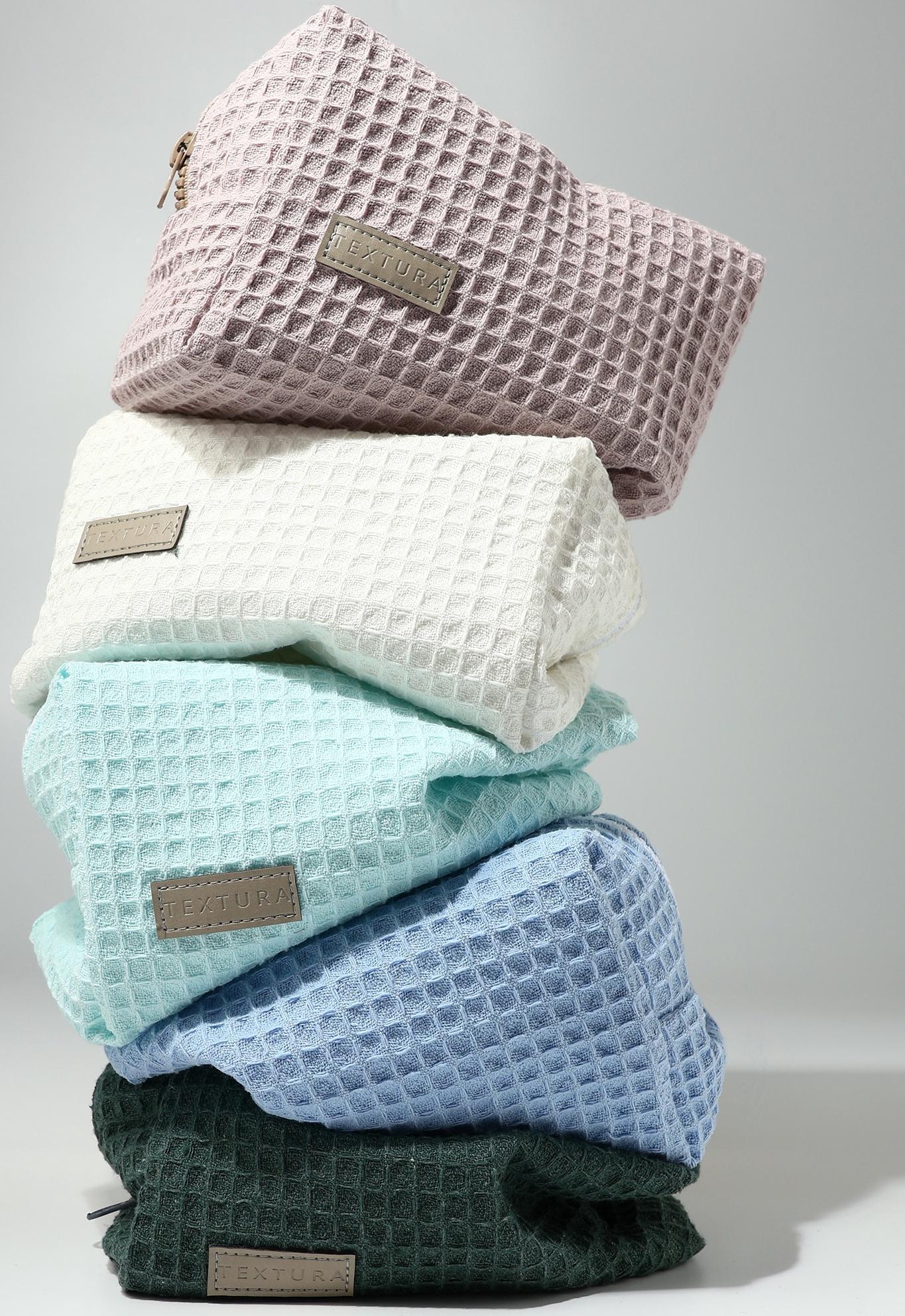 Косметичка женская на молнии TEXTURA, объёмная, средняя, мягкая, вафельная текстура, пыльно-розовая