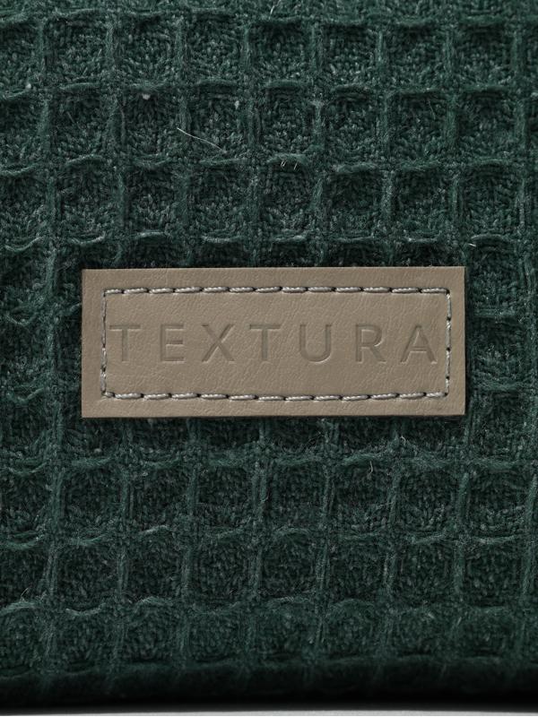 Косметичка женская на молнии TEXTURA, объёмная, большая, мягкая, вафельная текстура, зелёная