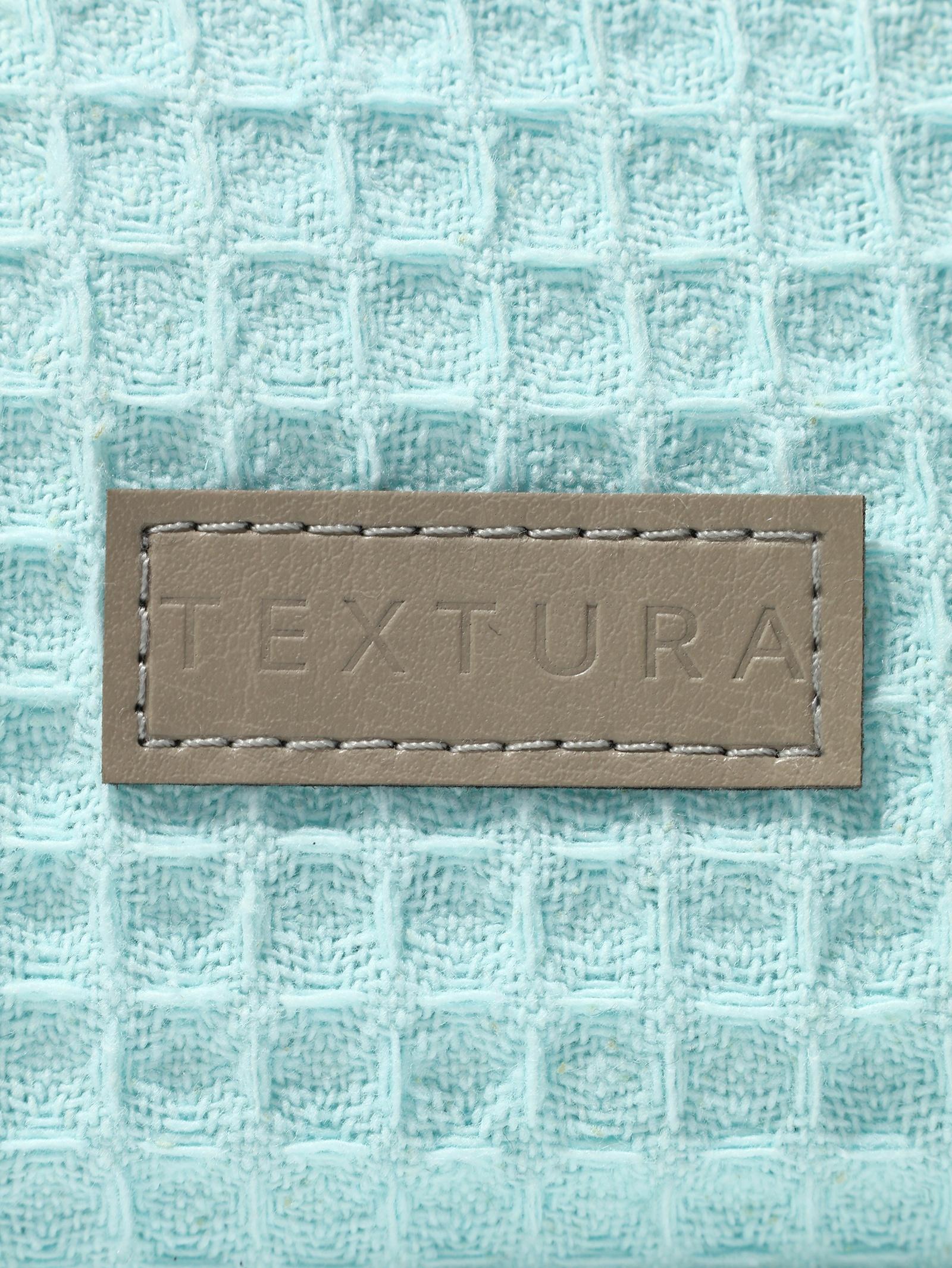 Косметичка женская на молнии TEXTURA, объёмная, большая, мягкая, вафельная текстура, бирюзовая