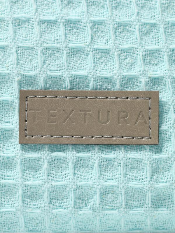 Косметичка женская на молнии TEXTURA, объёмная, большая, мягкая, вафельная текстура, бирюзовая