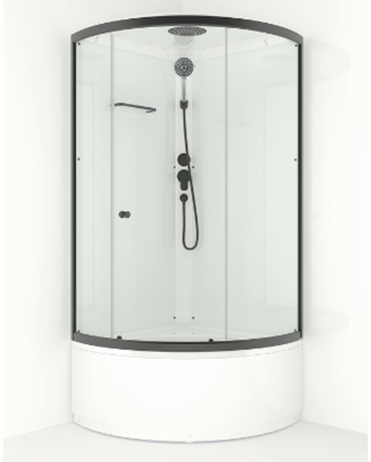 Душевая кабина Domani-Spa Simple 99 high, поддон 45 см, белые стенки, 90×90 см