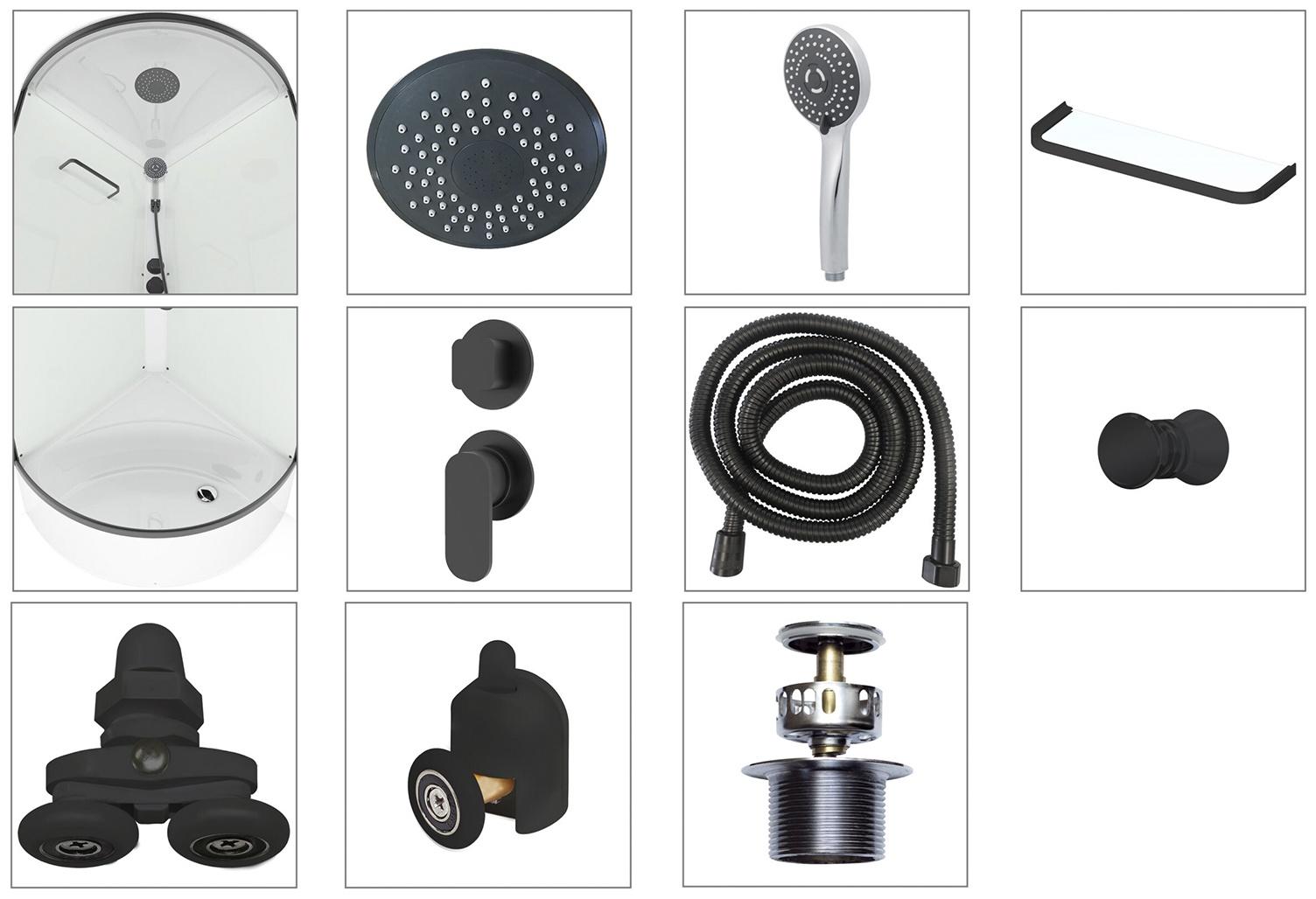 Душевая кабина Domani-Spa Simple 99 high, поддон 45 см, белые стенки, 90×90 см