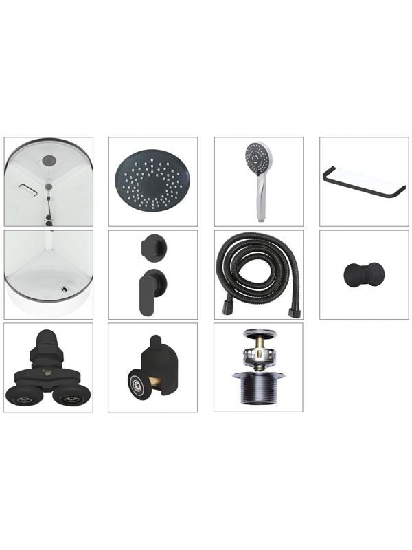 Душевая кабина Domani-Spa Simple 99 high, поддон 45 см, белые стенки, 90×90 см