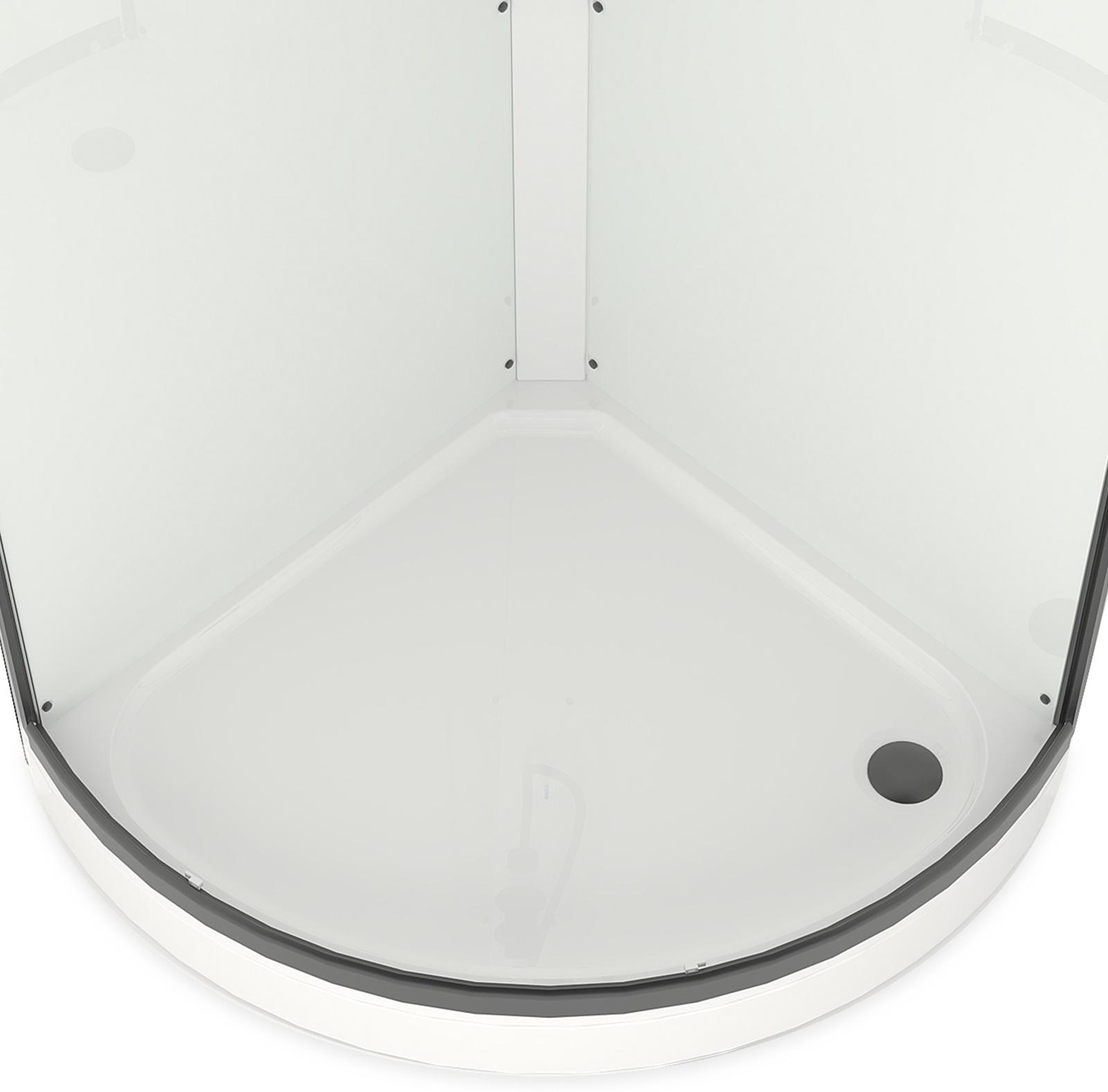 Душевая кабина Domani-Spa Simple 99, поддон 15 см, белые стенки, прозрачное стекло, 90×90 см