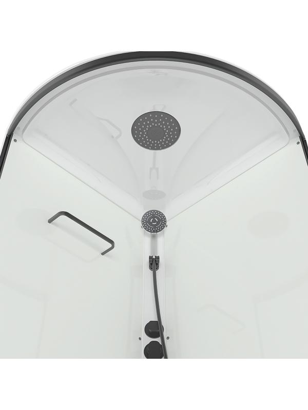 Душевая кабина Domani-Spa Simple 99, поддон 15 см, белые стенки, прозрачное стекло, 90×90 см