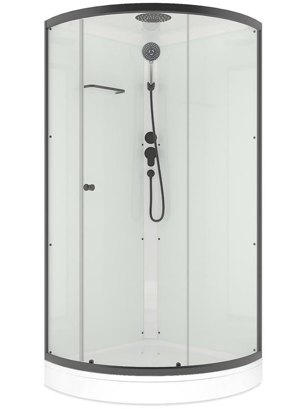 Душевая кабина Domani-Spa Simple 99, поддон 15 см, белые стенки, прозрачное стекло, 90×90 см