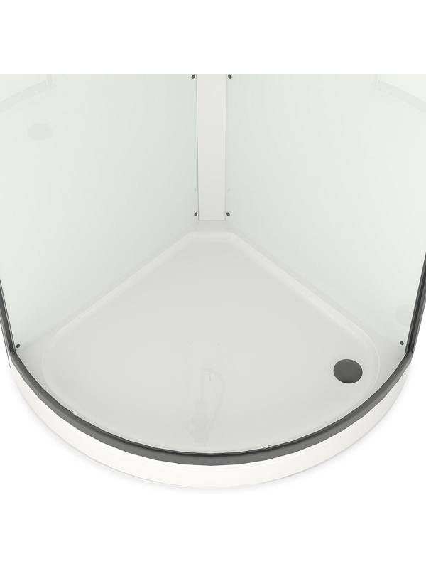 Душевая кабина Domani-Spa Simple 99, поддон 15 см, белые стенки, прозрачное стекло, 90×90 см