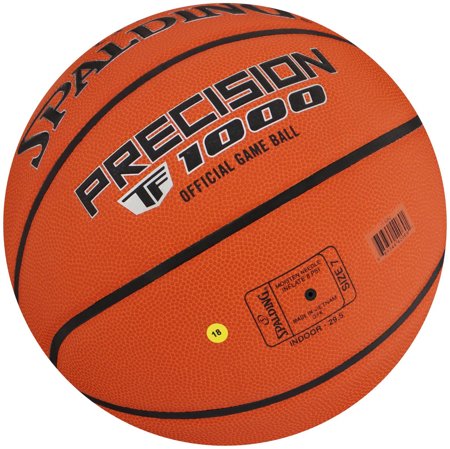 Баскетбольный мяч SPALDING TF-1000 Precision, 77526z, клееный, р. 7, microfiber PU