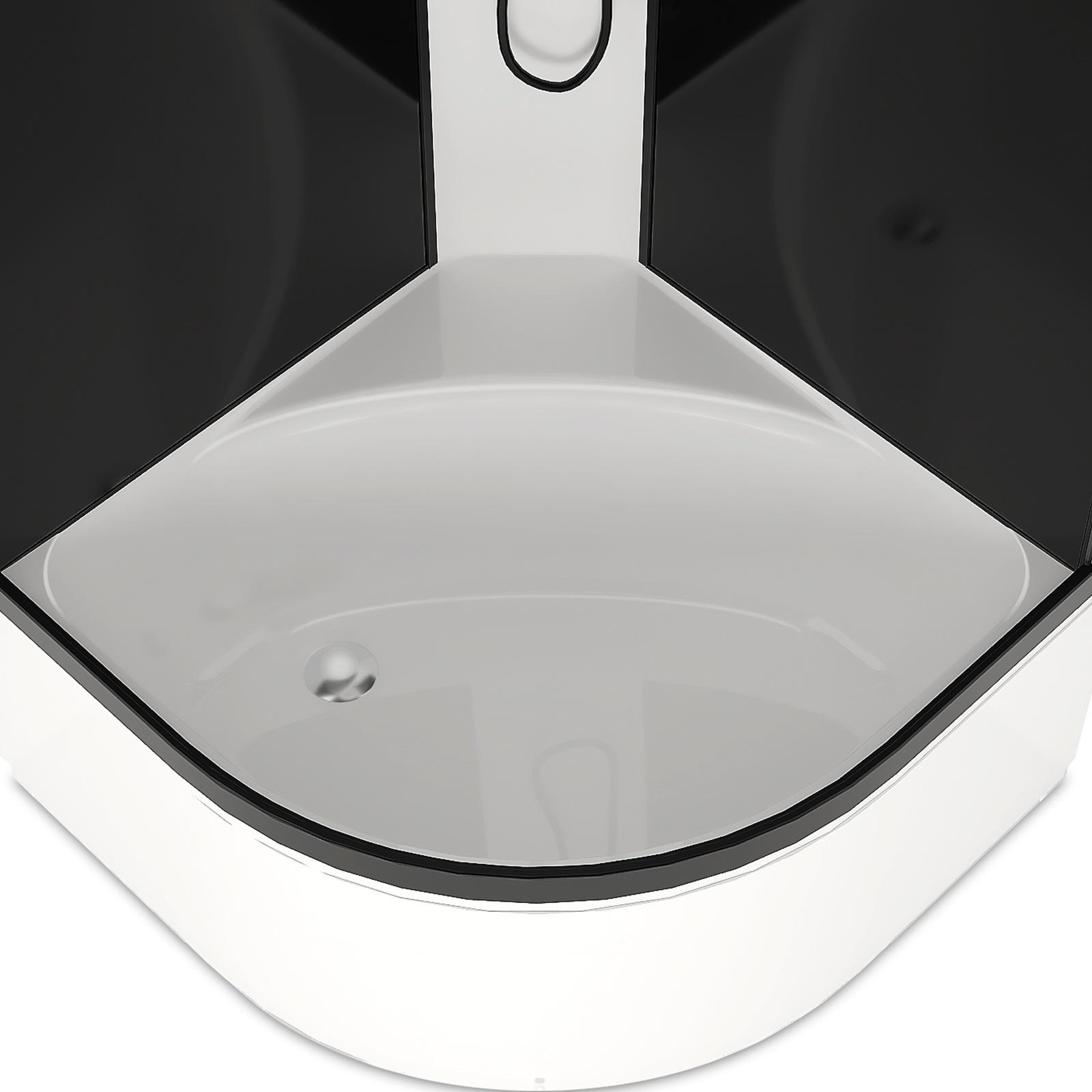 Душ.кабина Domani-Spa Delight Slim 99 high, поддон 45 см, черные стенки, 90×90 см