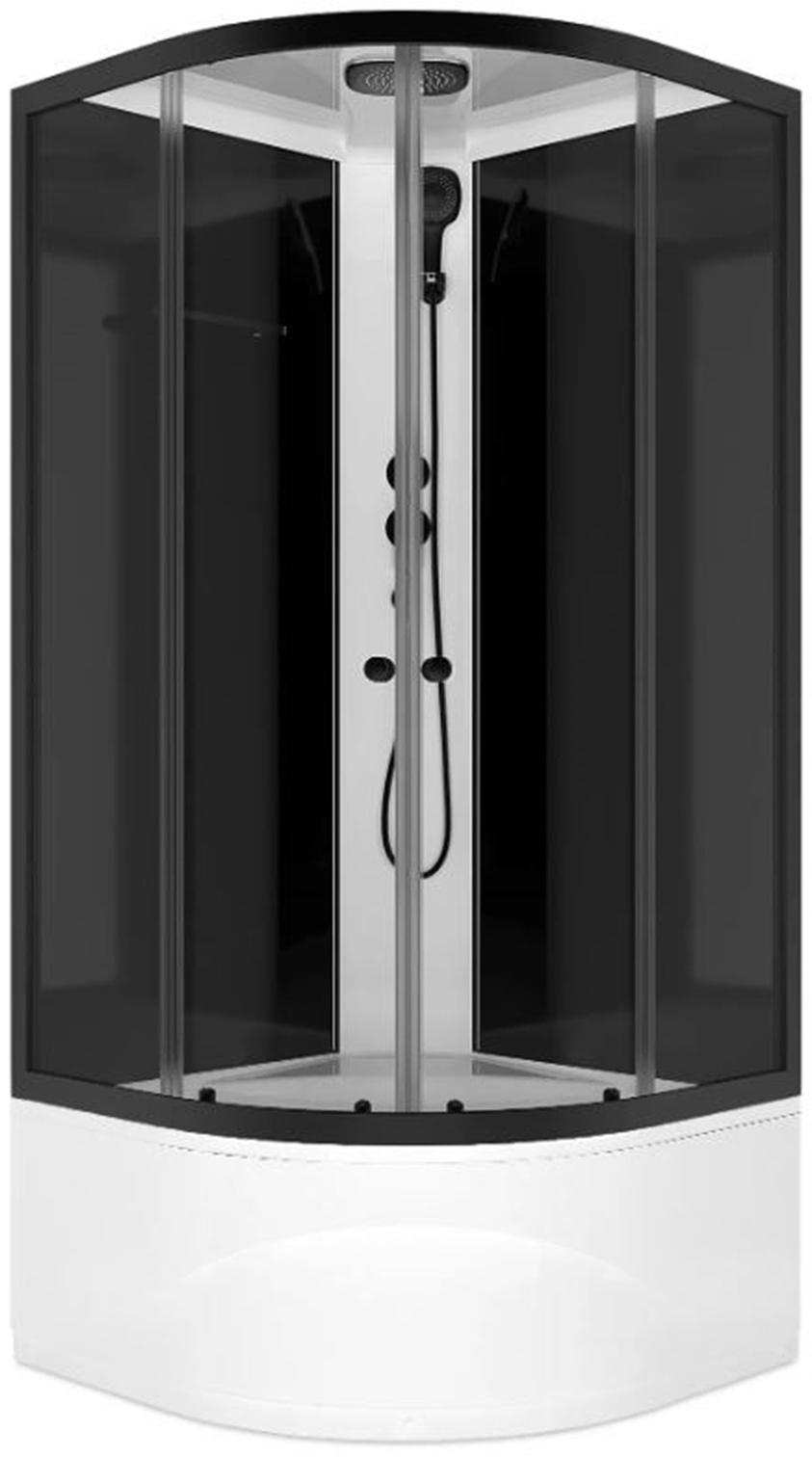 Душ.кабина Domani-Spa Delight Slim 99 high, поддон 45 см, черные стенки, 90×90 см