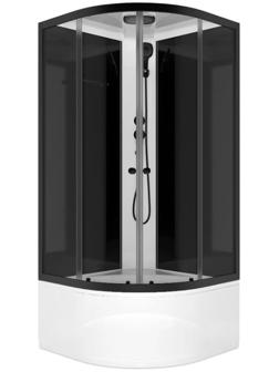 Душ.кабина Domani-Spa Delight Slim 99 high, поддон 45 см, черные стенки, 90×90 см