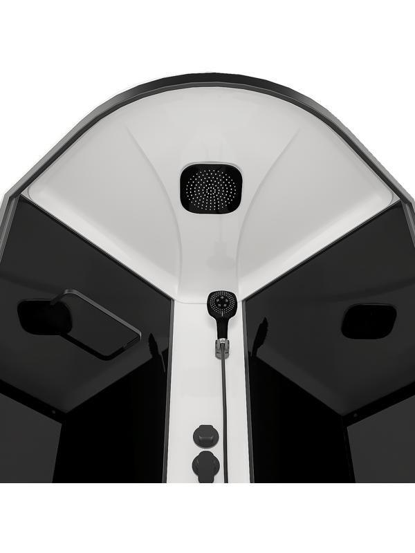 Душ.кабина Domani-Spa Delight Slim 99 high, поддон 45 см, черные стенки, 90×90 см