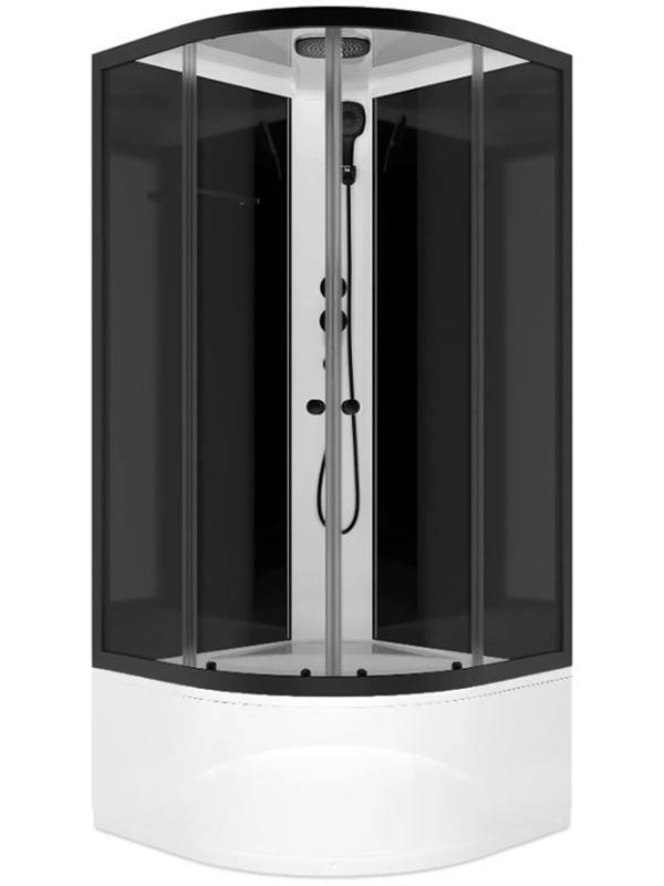 Душ.кабина Domani-Spa Delight Slim 99 high, поддон 45 см, черные стенки, 90×90 см