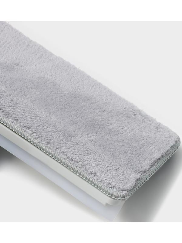 Щётка для окон Raccoon, стальная телескопическая ручка 82(126) см, насадка из микрофибры 25×9 см, цвет белый