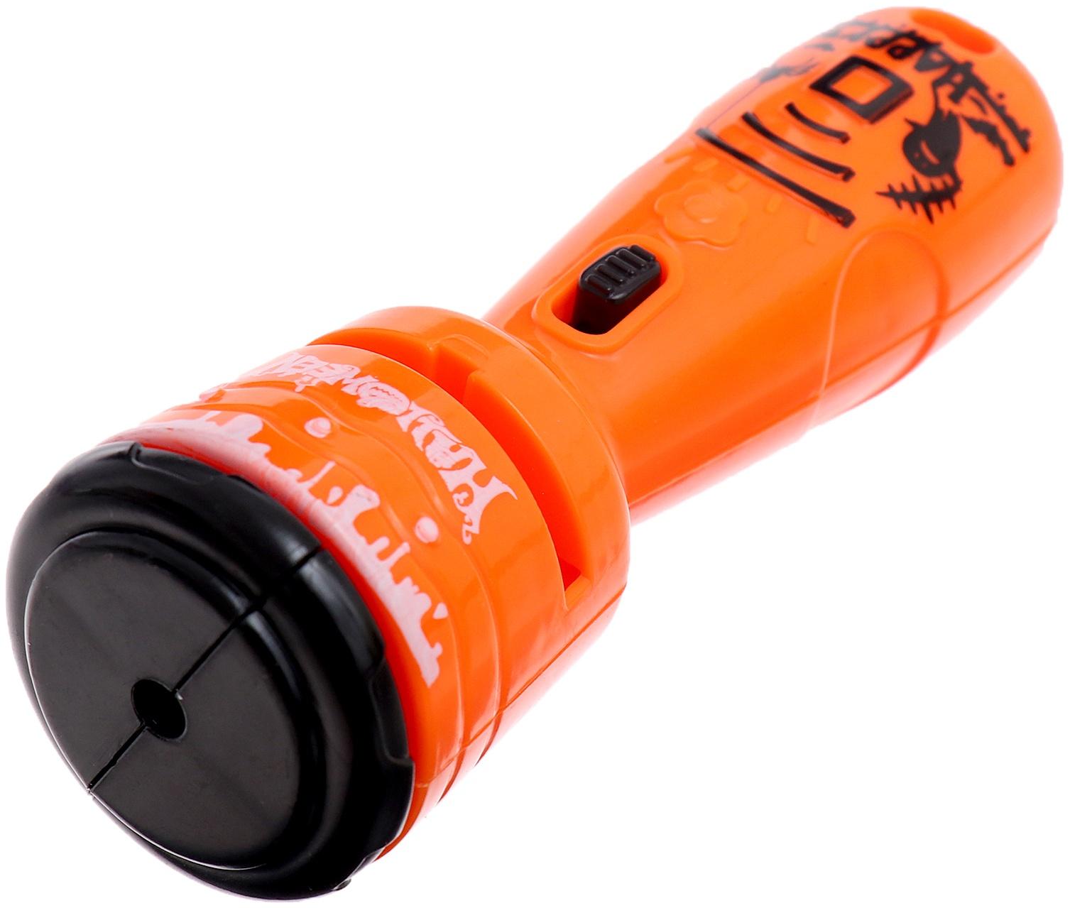 Проектор-фонарик «Страшные истории», 3 слайда, 24 картинки, цвет оранжевый