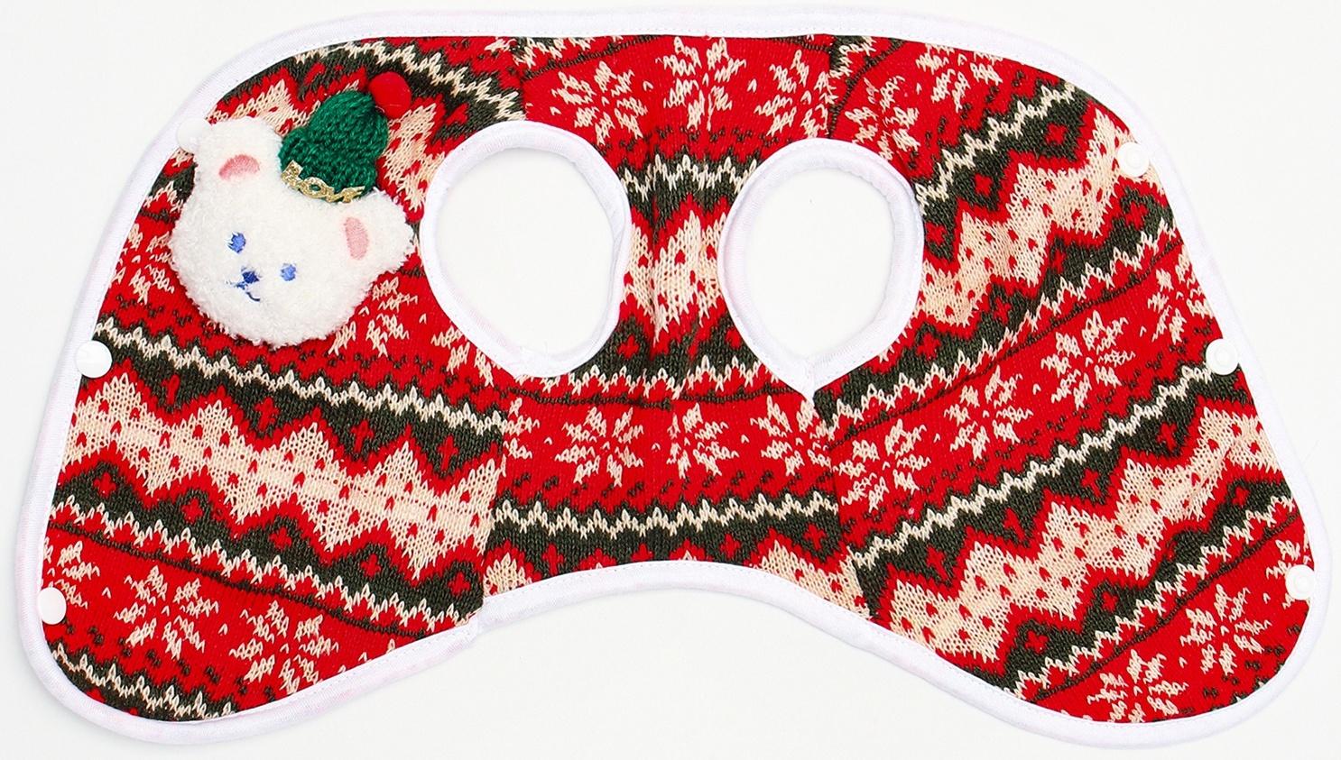 Кардиган с мишкой для собак, новогодний, размер M