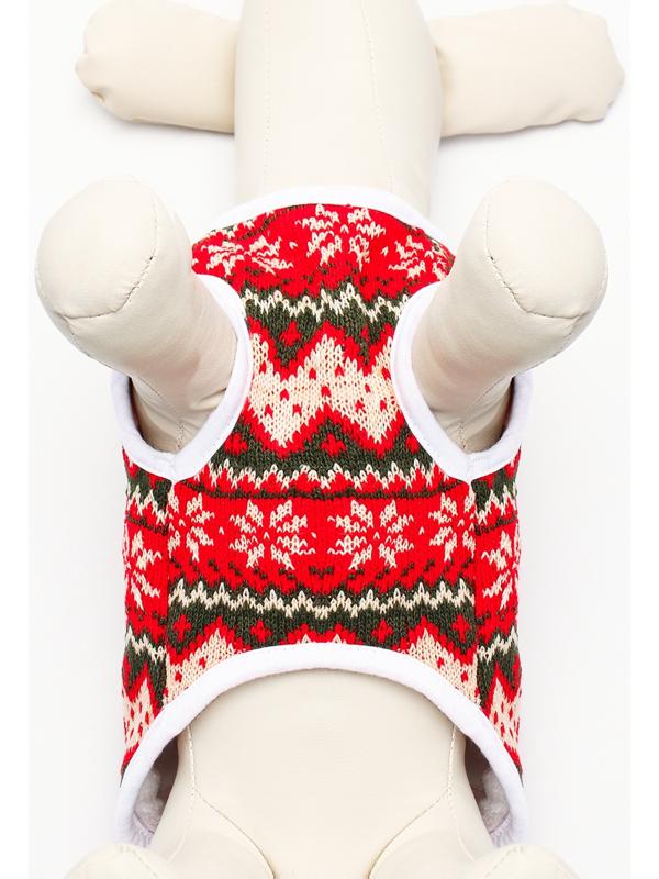 Кардиган с мишкой для собак, новогодний, размер M