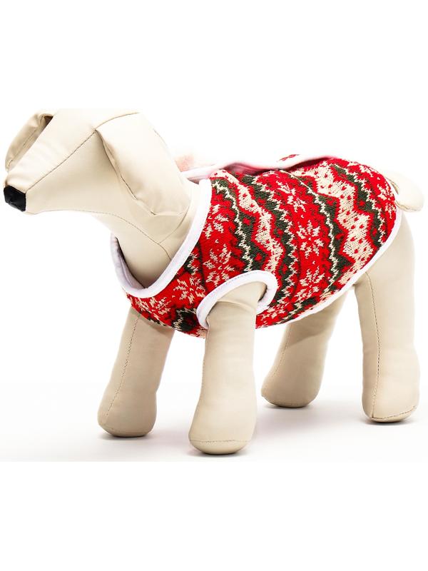 Кардиган с мишкой для собак, новогодний, размер M