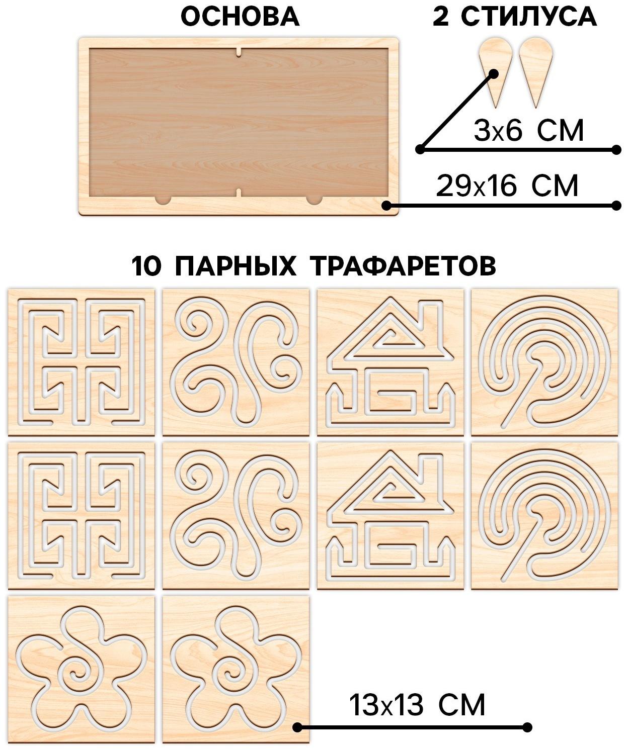 Развивающий набор нейротренажеров для детей «Межполушарные доски», 10 трафаретов