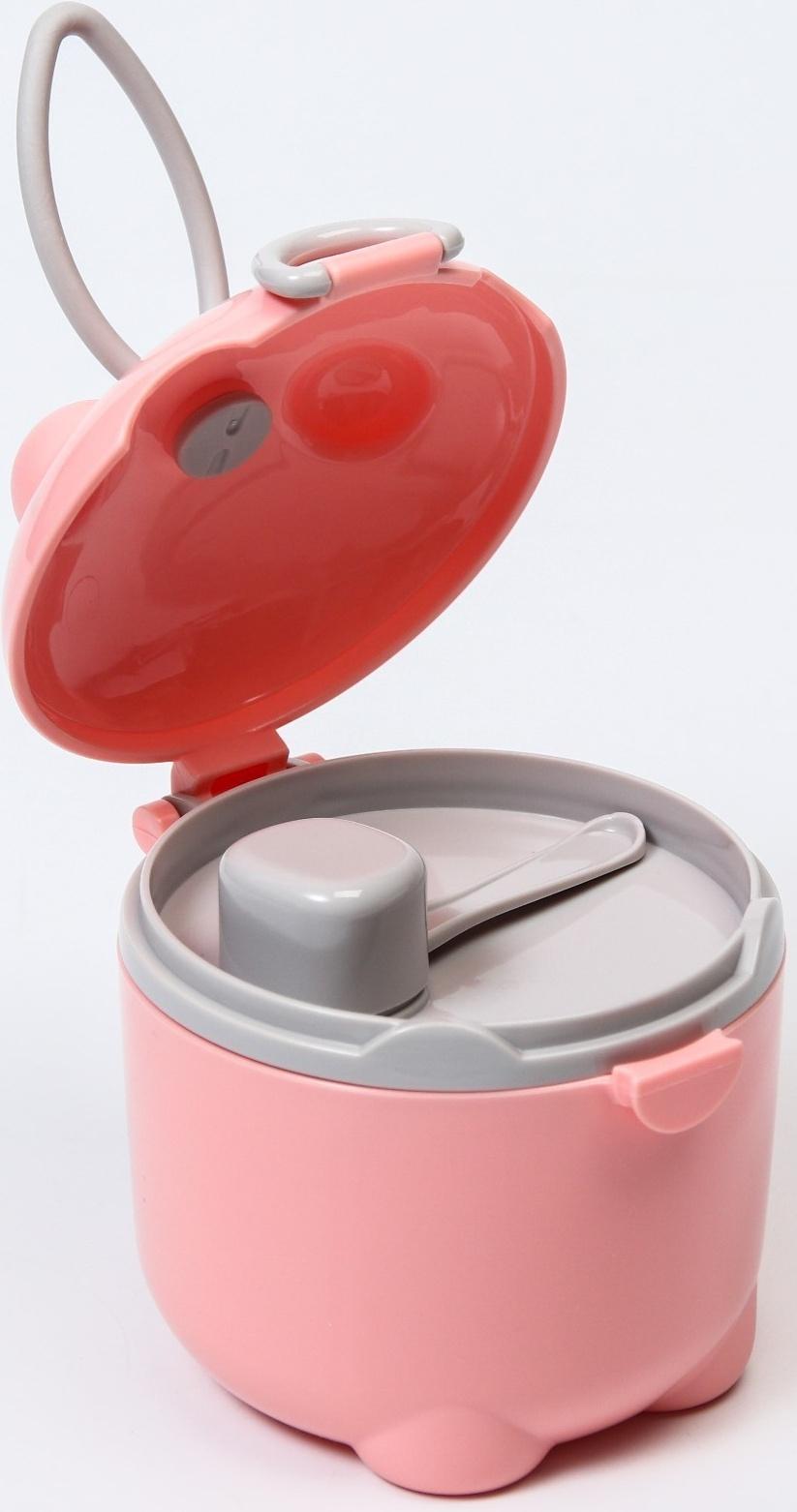 Контейнер для детского питания Мишка 1, 250 мл, в пакете, розовый