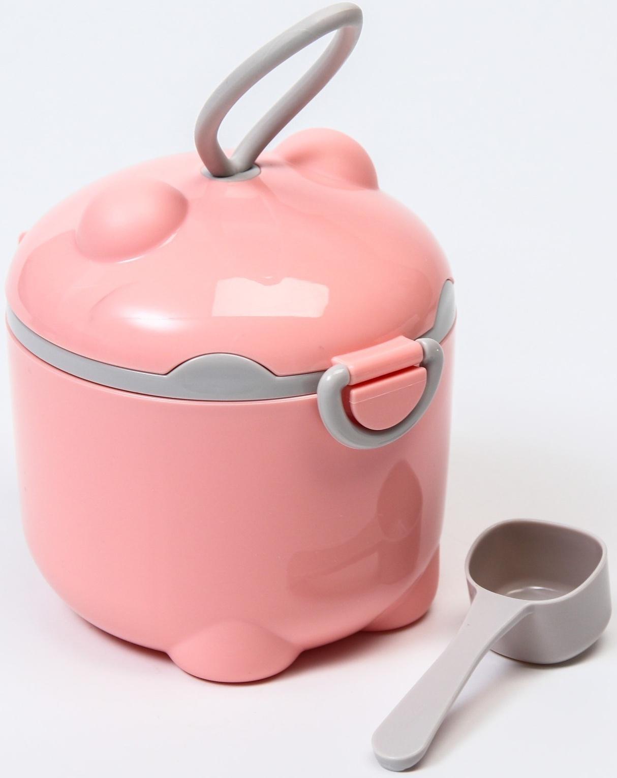 Контейнер для детского питания Мишка 1, 250 мл, в пакете, розовый