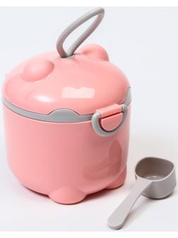 Контейнер для детского питания Мишка 1, 250 мл, в пакете, розовый