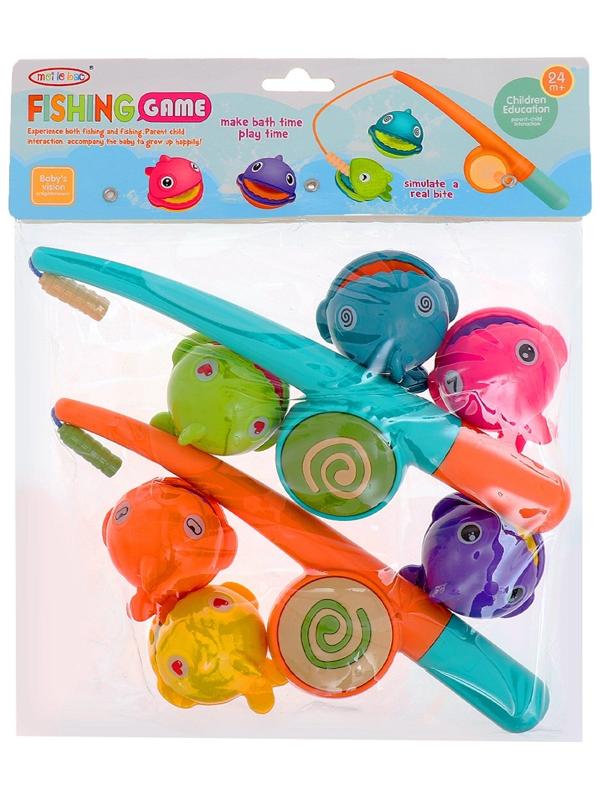 Магнитная рыбалка «Забавные рыбки», 6 рыбок, 2 удочки