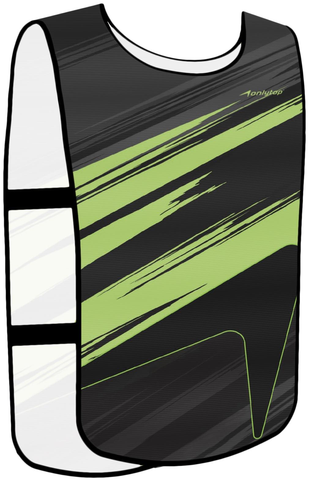 Манишка футбольная детская на резинке ONLYTOP Checkmark, р. 36-40, цвет зелёный