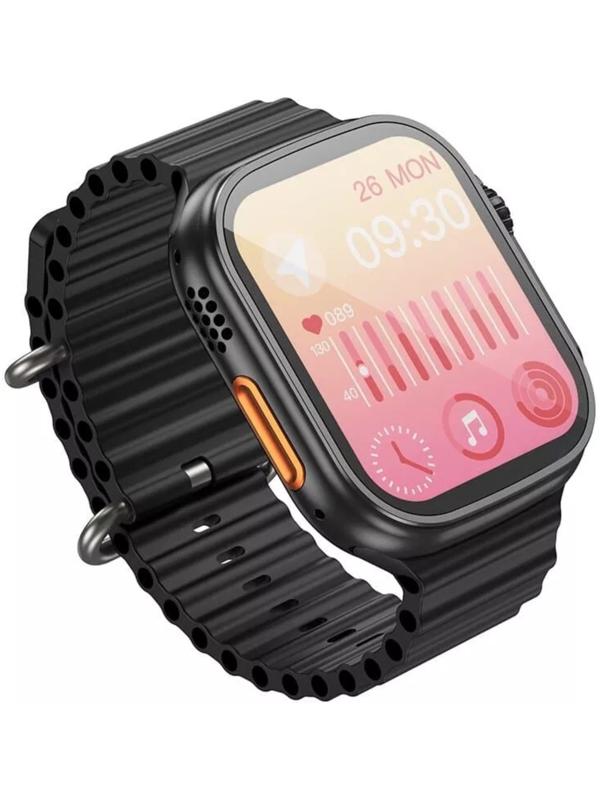 Смарт-часы Hoco Y12 Ultra, 1.96, 240х280, BT5.0, 320 мАч, поддержка вызова,Lightning,чёрные