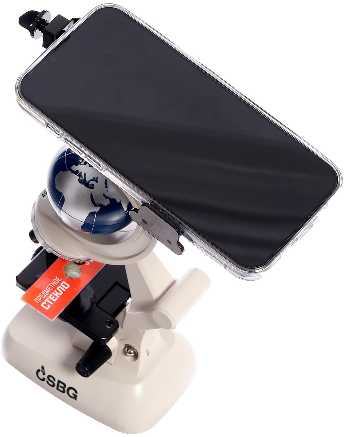 Микроскоп, с планетой, держатель для телефона, подсветка, увеличение x100, x400, x1200