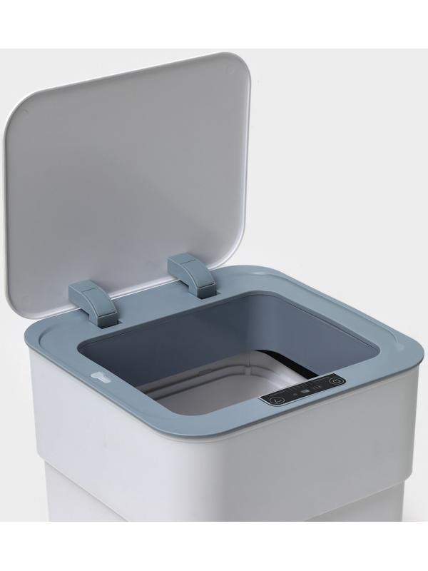 Ведро мусорное сенсорное SAVANNA, складное, 18 л, цвет белый