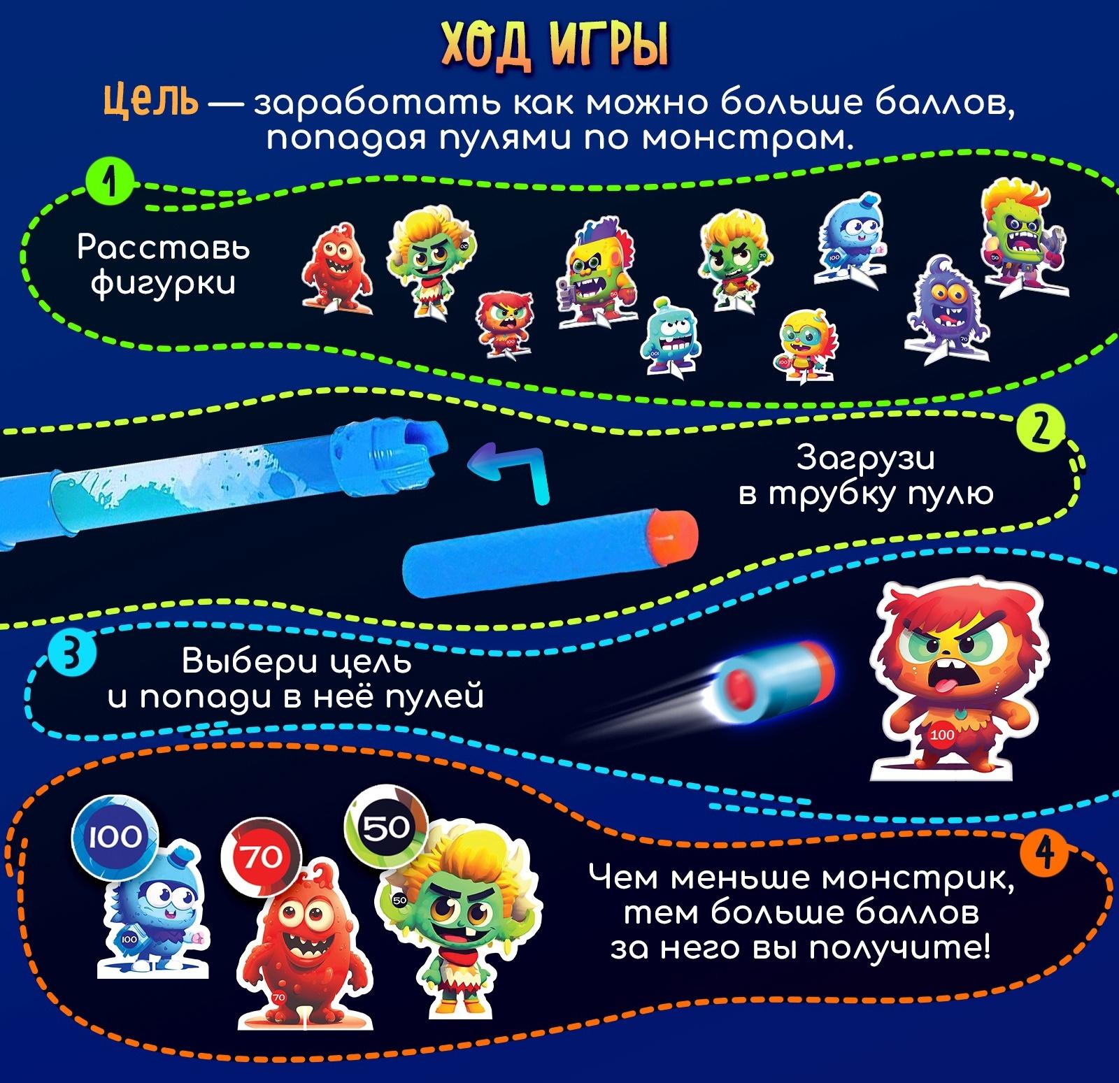 Настольная игра «Монстромания», развитие дыхания, 1 игрок, 4+