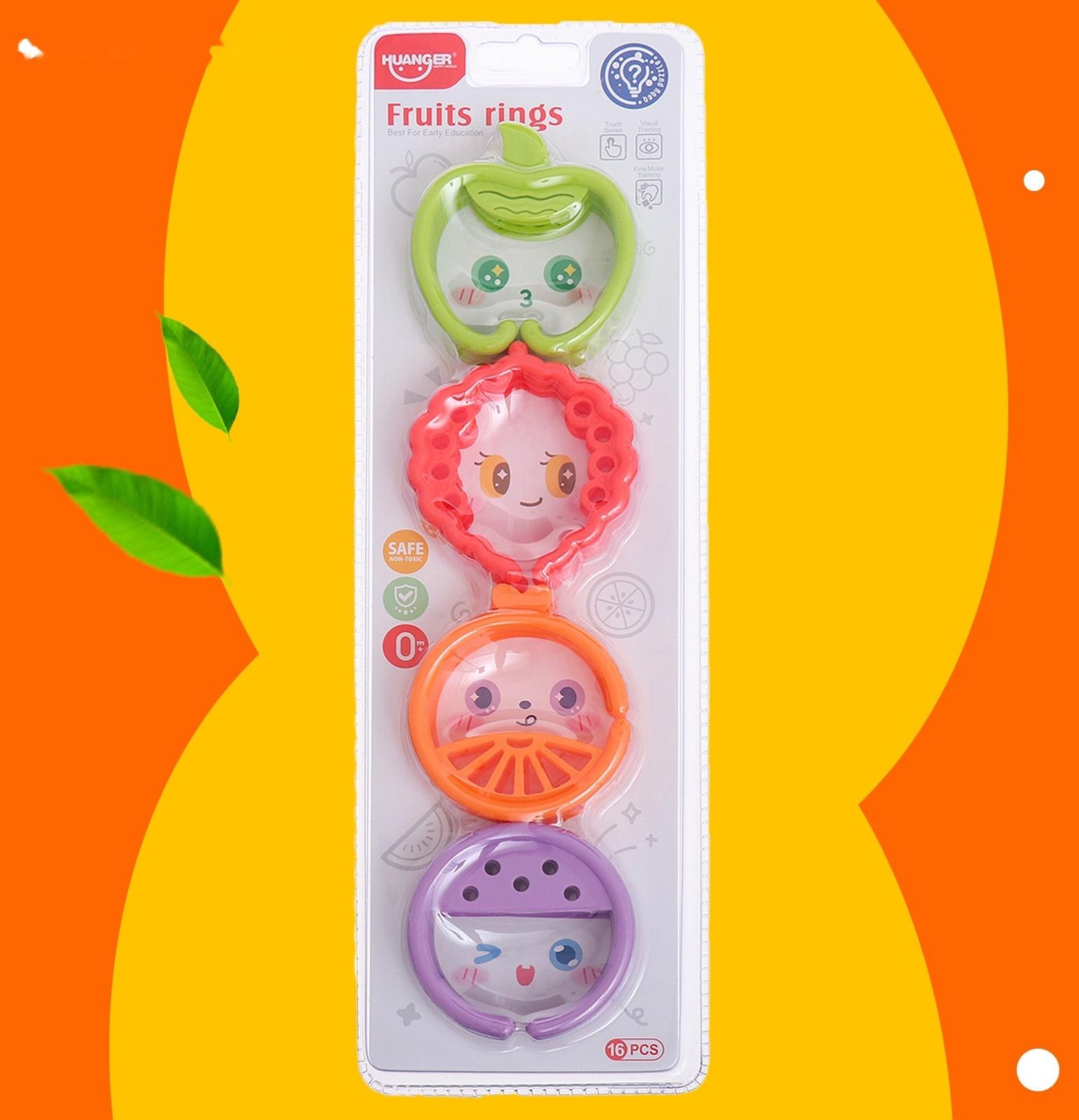 Развивающая игрушка-цепочка для зубов «Фруктовые колечки»