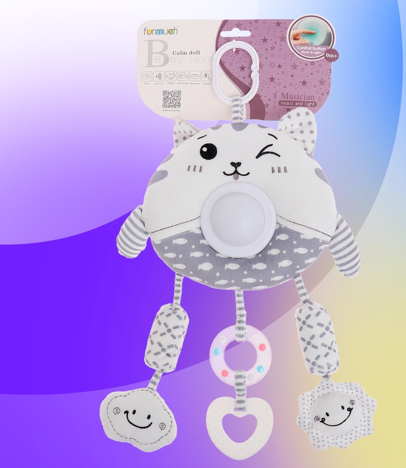 Подвеска на кроватку и коляску «Котик», музыкальная, свет