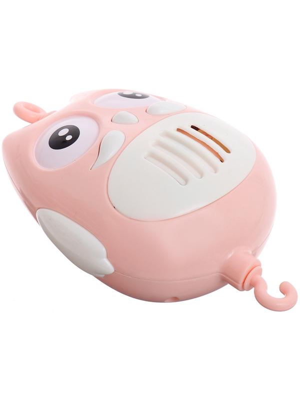 Мобиль музыкальный «Песенки совушки», на батарейках, цвет розовый