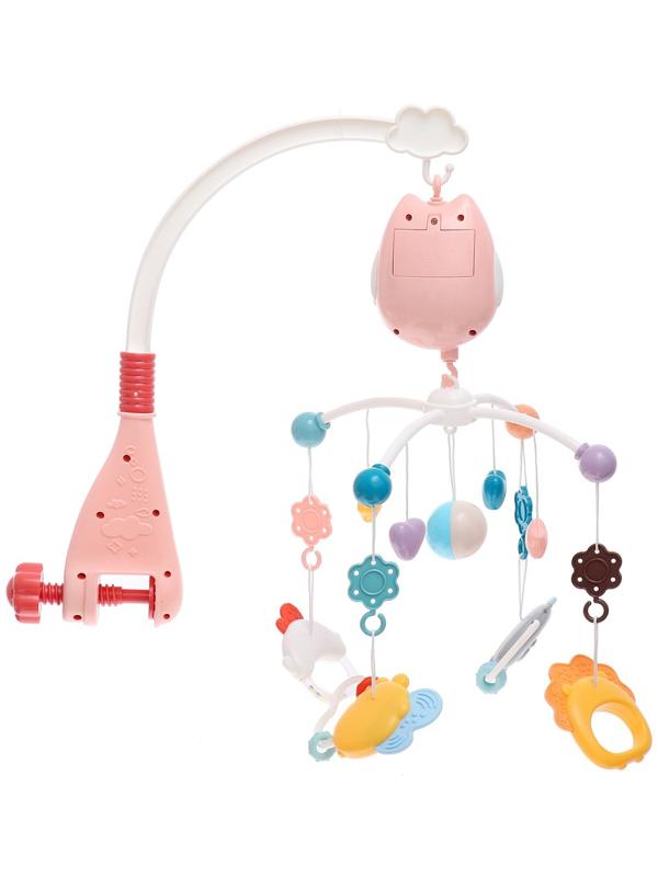 Мобиль музыкальный «Песенки совушки», на батарейках, цвет розовый