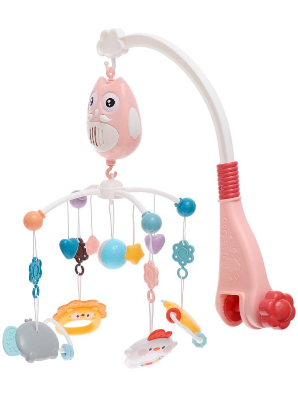 Мобиль музыкальный «Песенки совушки», на батарейках, цвет розовый