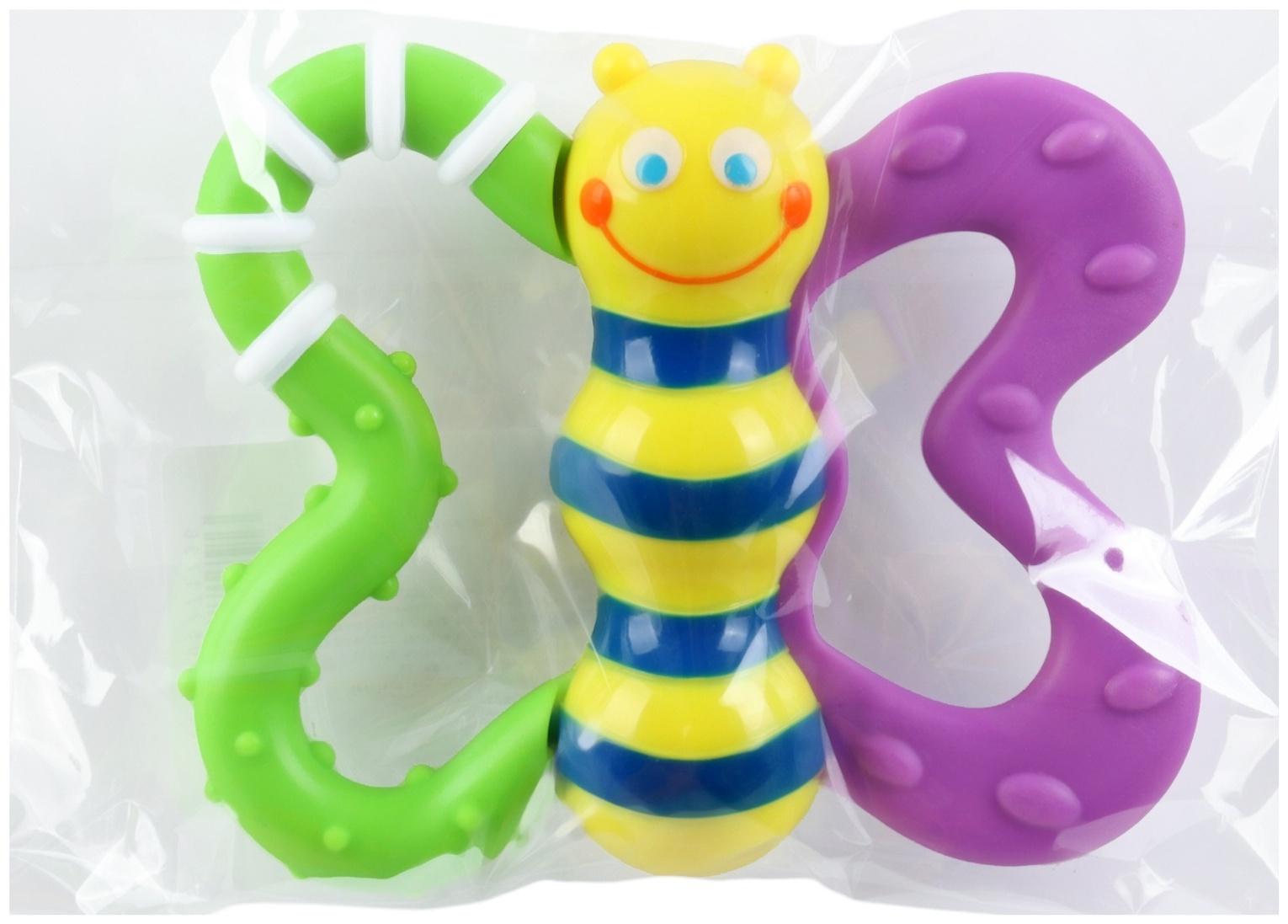 Погремушка Крошка Я «Бабочка» с эластичными элементами, в пакете, от 3 мес.