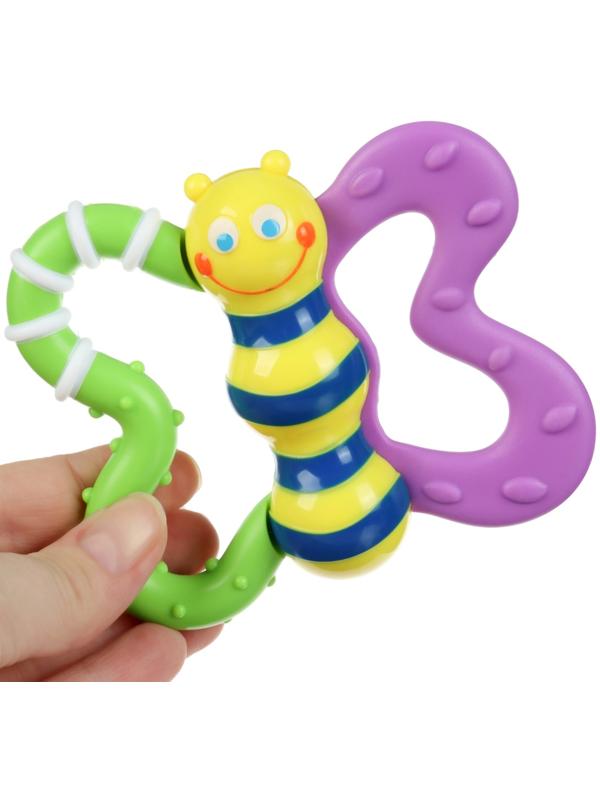 Погремушка Крошка Я «Бабочка» с эластичными элементами, в пакете, от 3 мес.