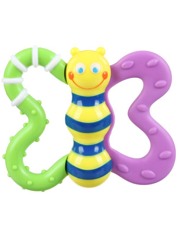 Погремушка Крошка Я «Бабочка» с эластичными элементами, в пакете, от 3 мес.